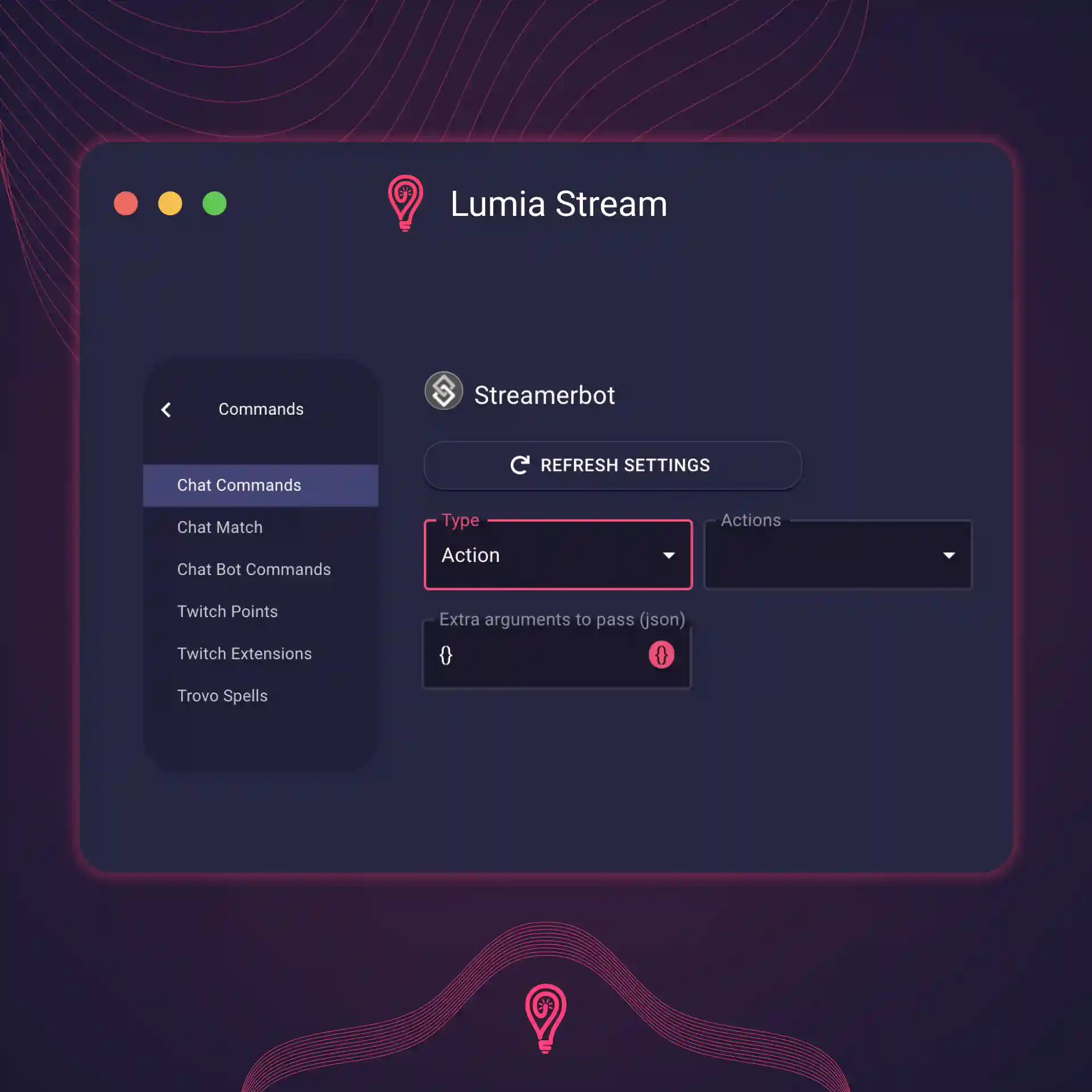 Lumia stream feature: StreamerBot